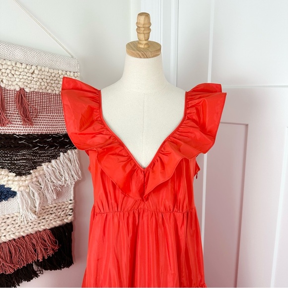 J. Crew Ruffled Scoopneck Dress in Taffeta - Picture 2 of 16